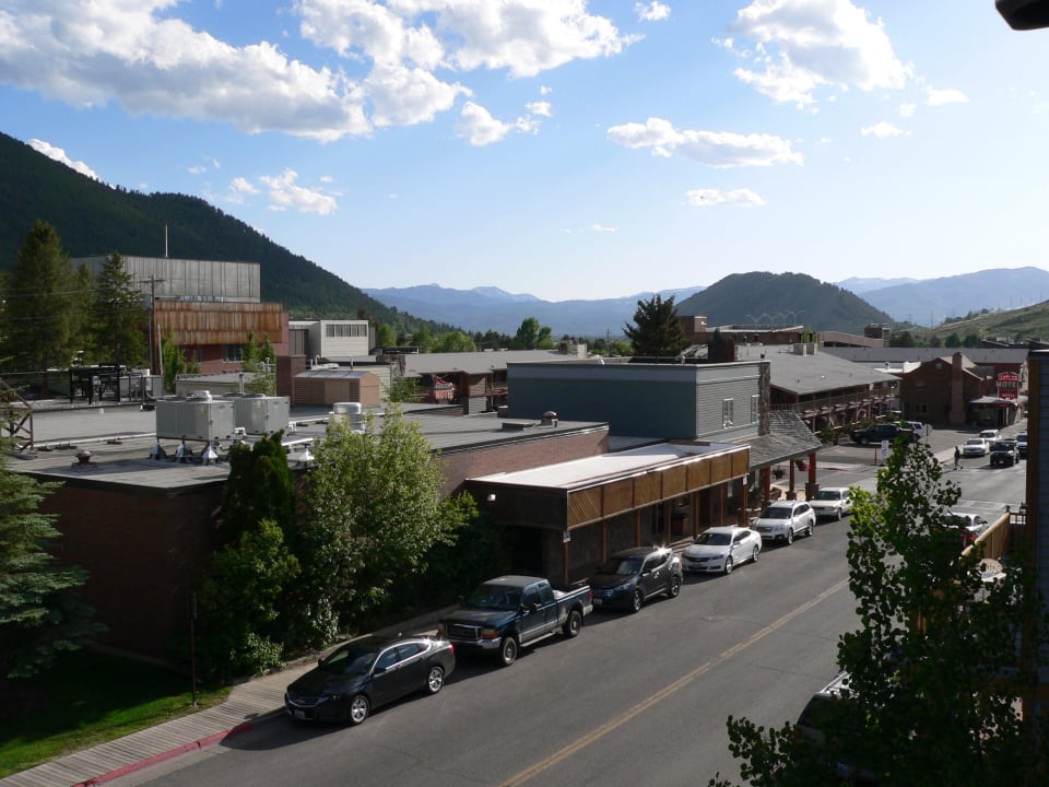 Blick vom Balkon rechts Richtung Berge Ranch Inn Jackson Hole