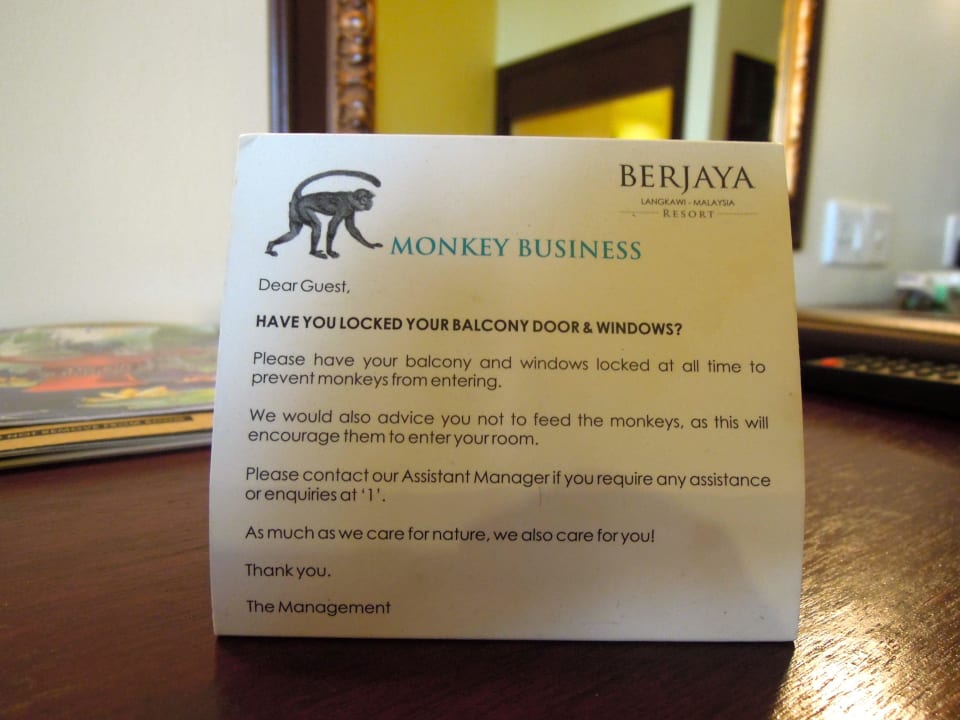 Immer Türen und Fenster schließen! Berjaya Langkawi Resort