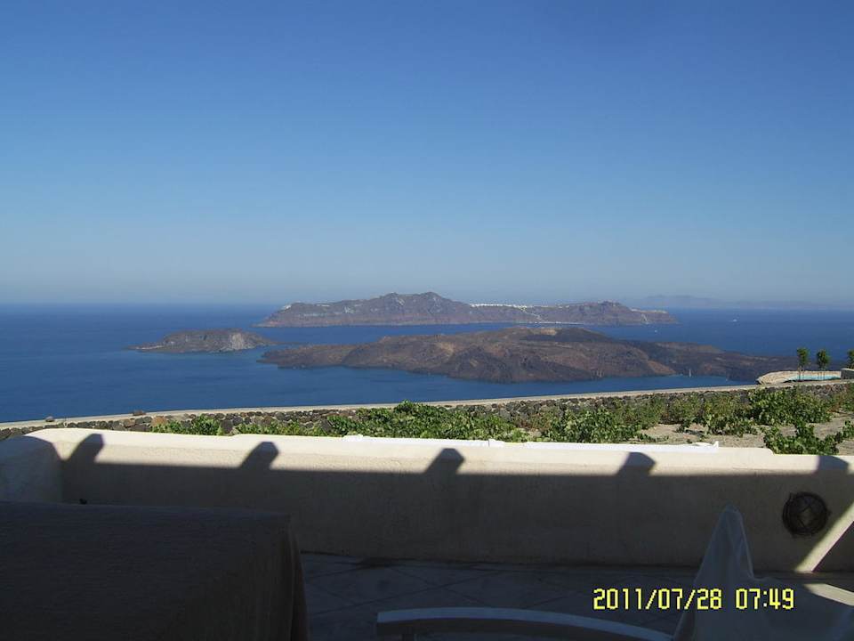Blick von der Terrasse Aegagros Caldera Houses