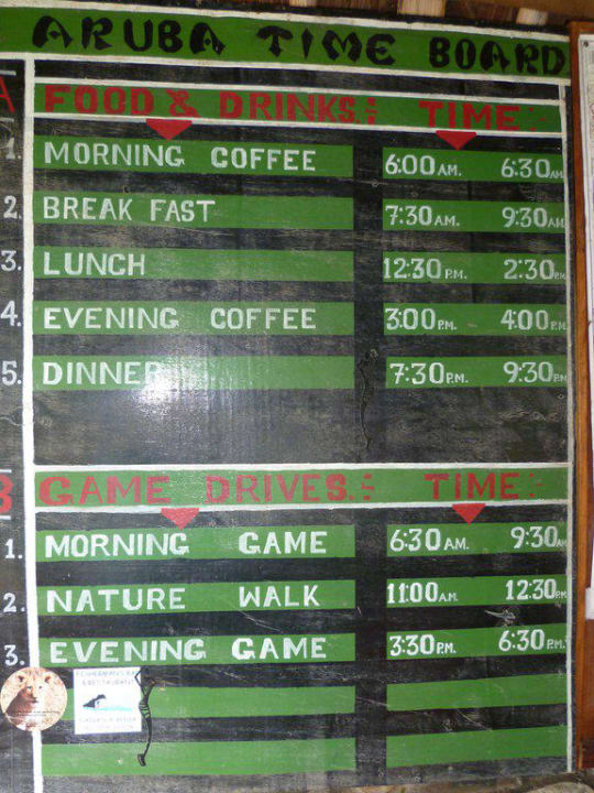 Tafel Aruba-Mara Camp