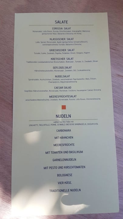 Mittagskarte HP+ 2/2 Harmony Boutique Resort