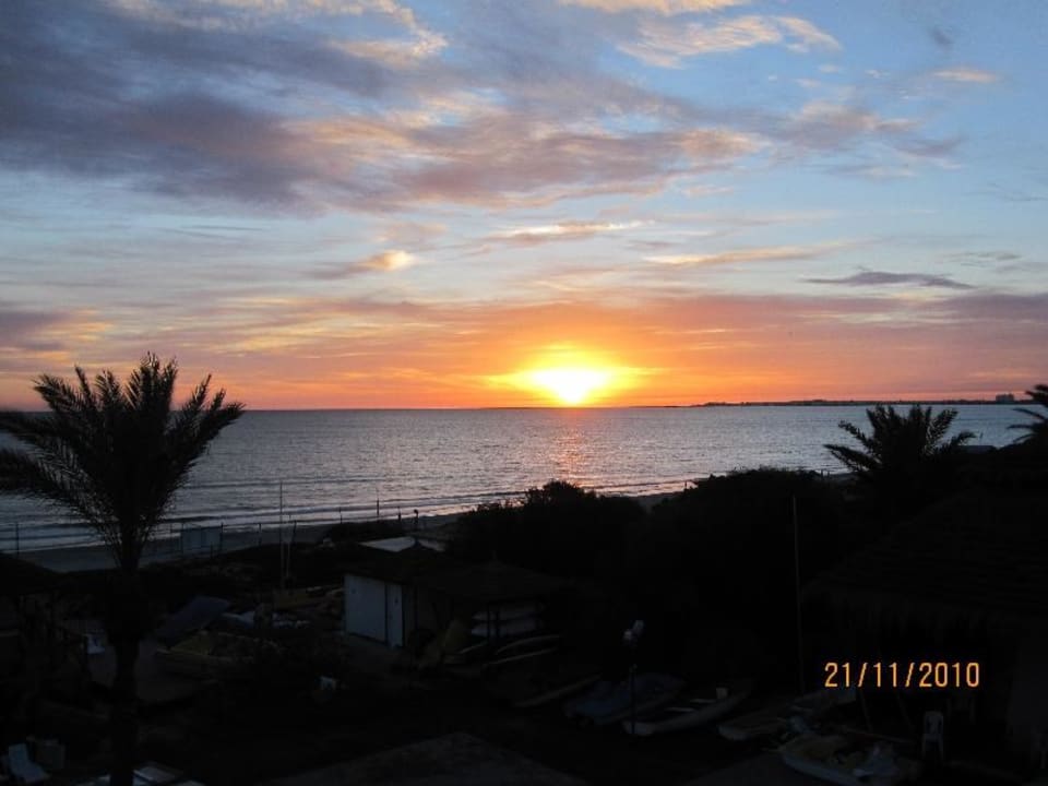 Sonnenaufgang vom Balkon Mahdia Beach & Aquapark