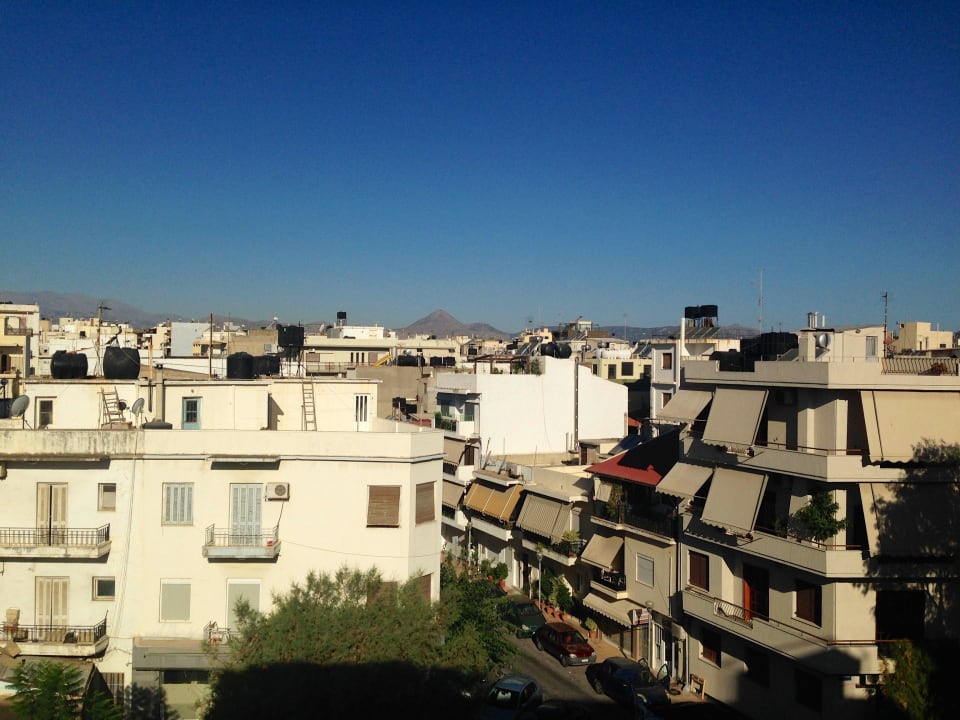 Blick vom Zimmer auf Strasse Galaxy Hotel Iraklion