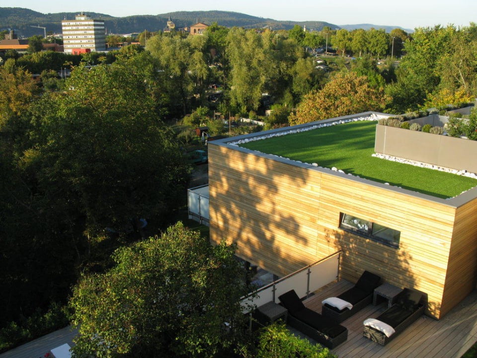 Blick zur Stadt Villa Hügel