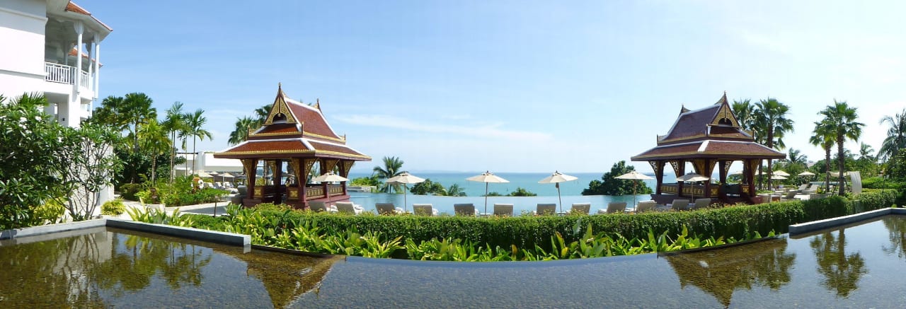 Ausblick von der Rezeption  Amatara Welleisure Resort