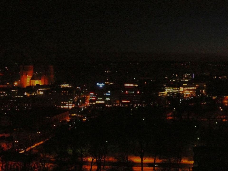 Nächtliches Oslo Radisson Blu Hotel Scandinavia