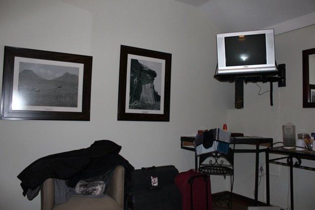 Fernseher und Schreibtisch Shady Pines Guesthouse