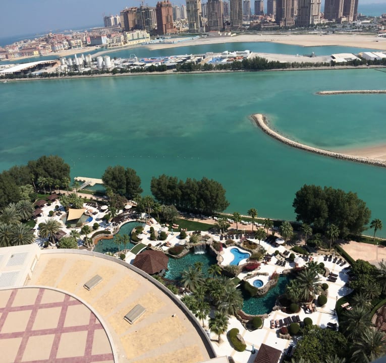 View of the pool and the pearl The Ritz-Carlton, Doha