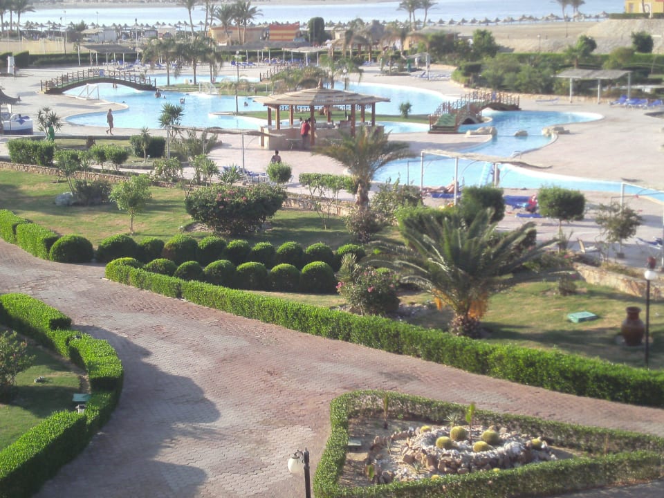 Übersicht Poolanlage Malikia Resort Abu Dabbab