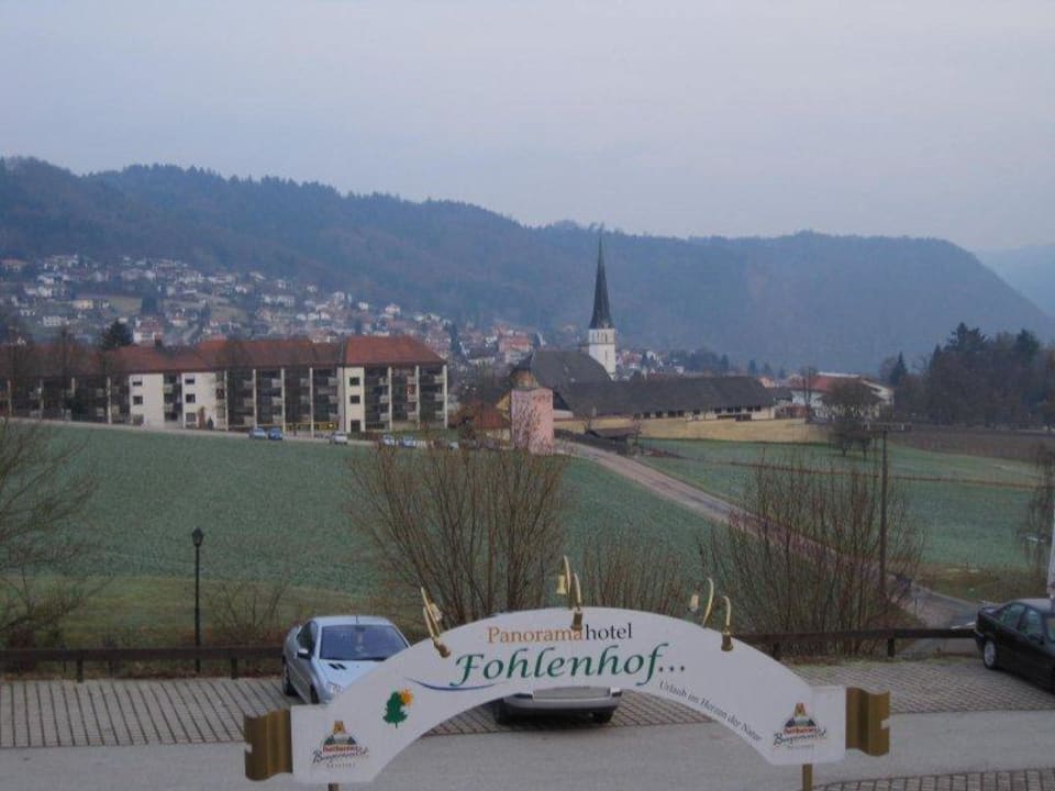 Ausblick direkt vom Hoteleingang Panoramahotel Fohlenhof