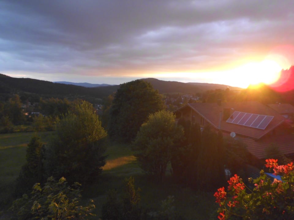 Sonnenuntergang im Juni vom Balkon aus Haus Vierjahreszeiten