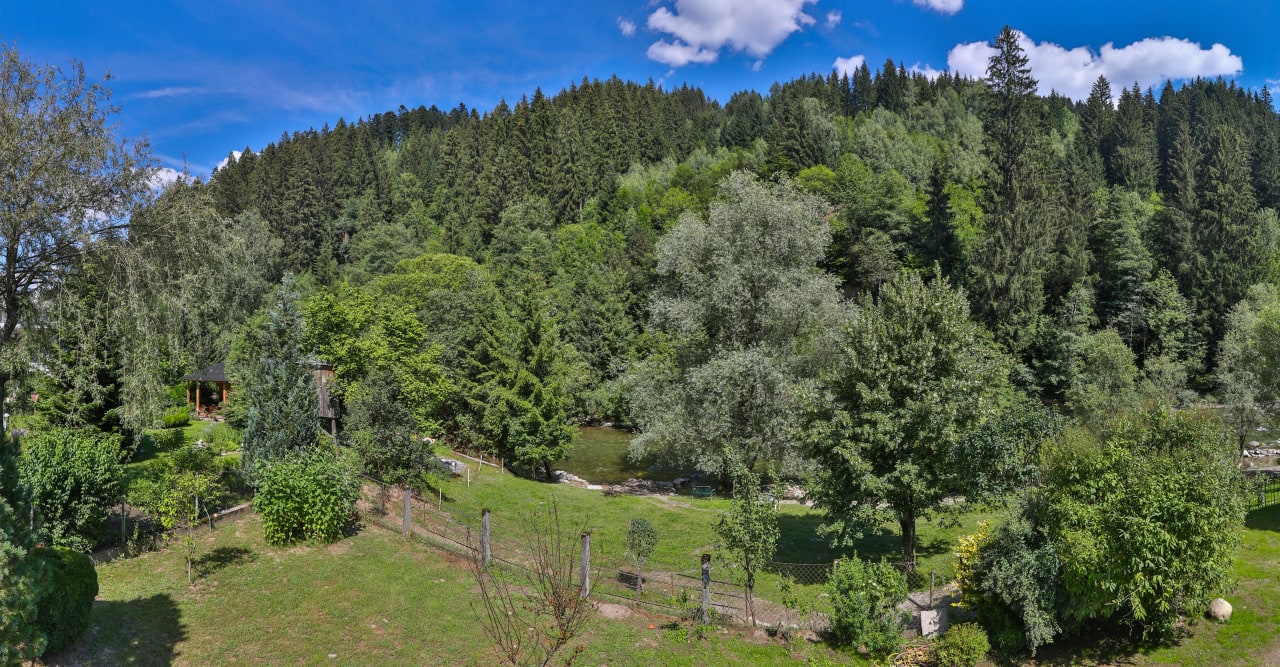 Ausblick Smileys Fluss Chalet