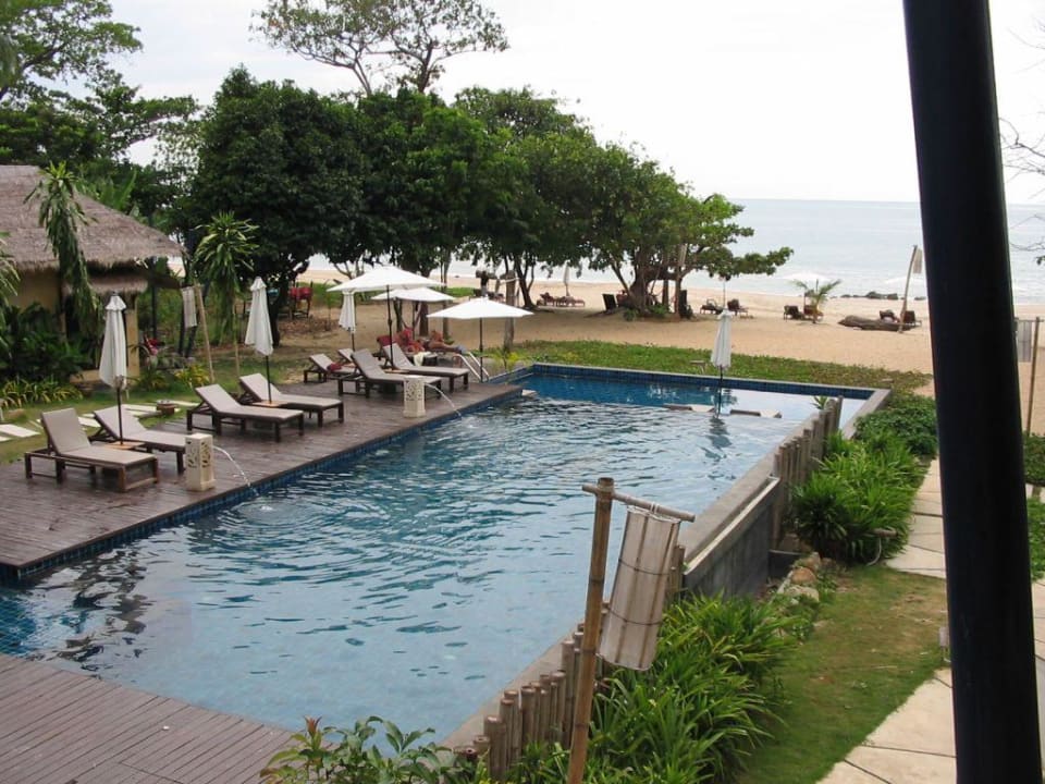 Ausblick Frühstücksterrasse und Rezeption La Laanta Hideaway Resort