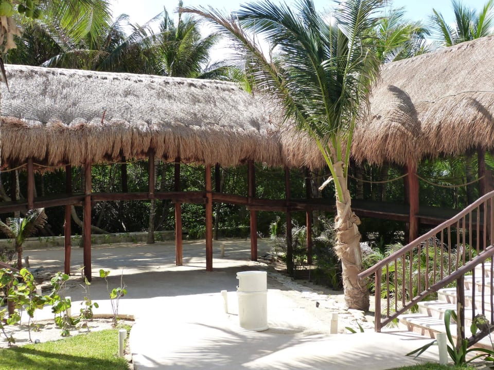 Kleine Holzweg verbinden die vier Hoteltrakte  Akumal Bay Beach & Wellness Resort