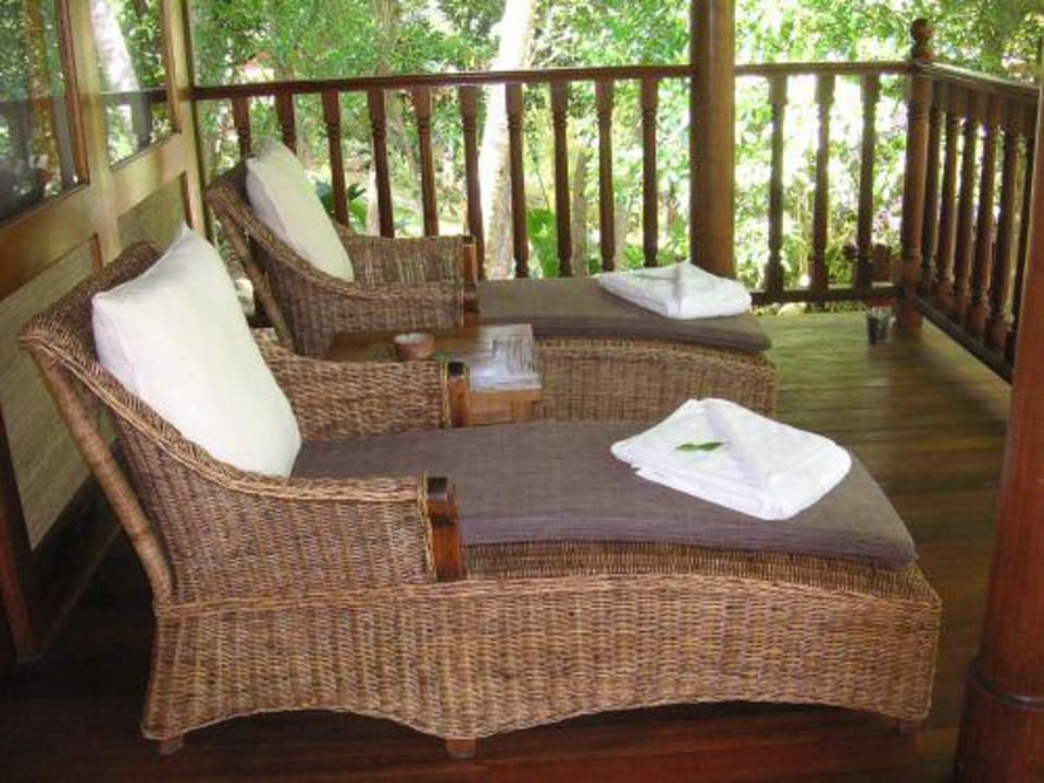 Balkon der Hillside-Lodge Cerf Island Resort