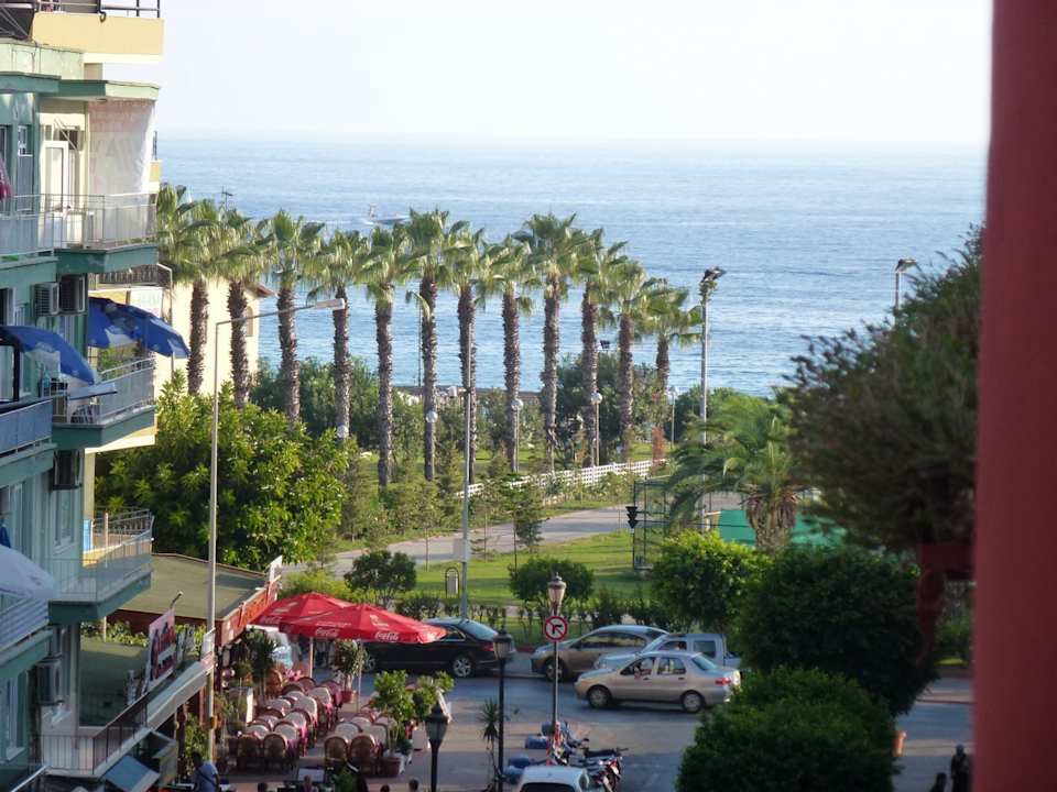 Blick von unserem Balkon Hotel Aslan City Kleopatra