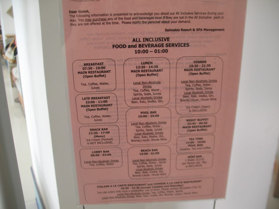 Wykaz możliwości Salmakis Resort & Spa