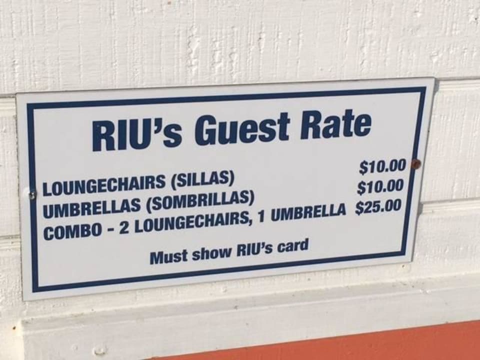 Preise für Schirme und Liegen am Strand Hotel Riu Plaza Miami Beach