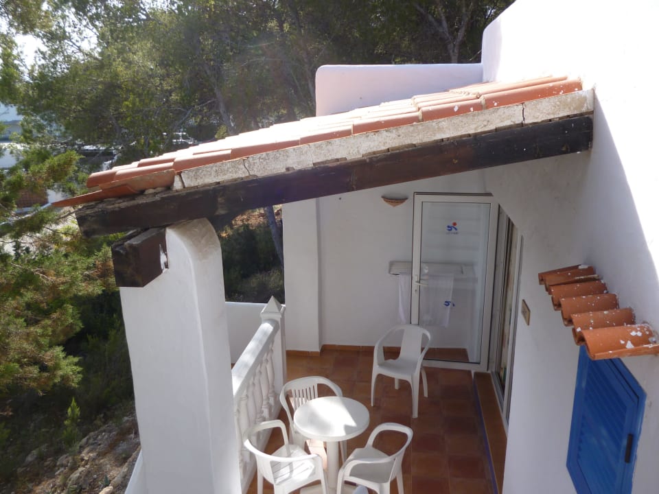 Unsere schöne Terrasse Cala Llenya Resort Ibiza