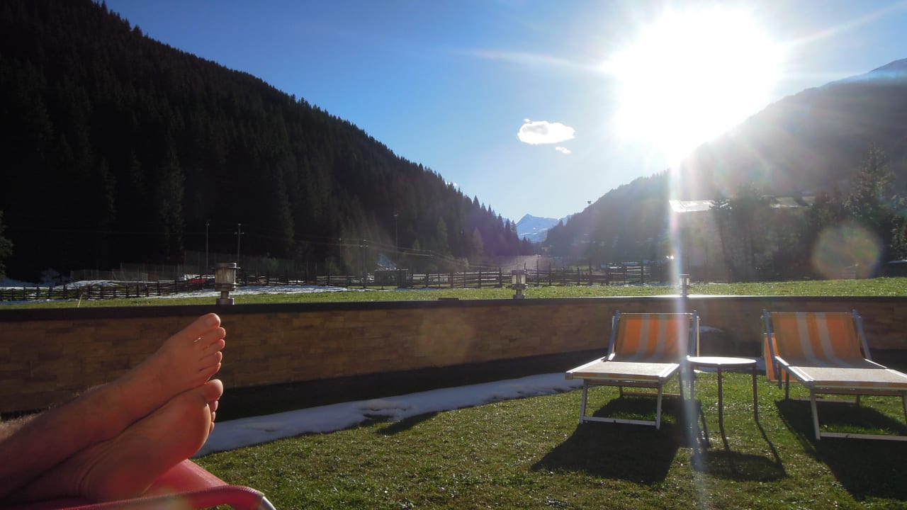 Nach der Sauna, Garten Auenhotel