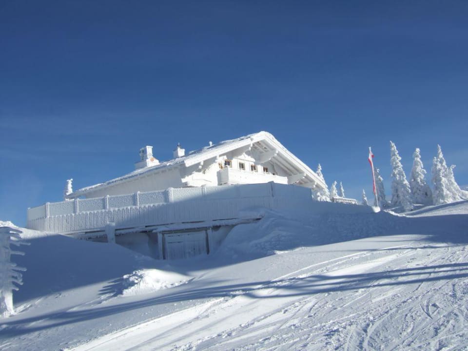 Blick nach oben Gasthof Kogelalm