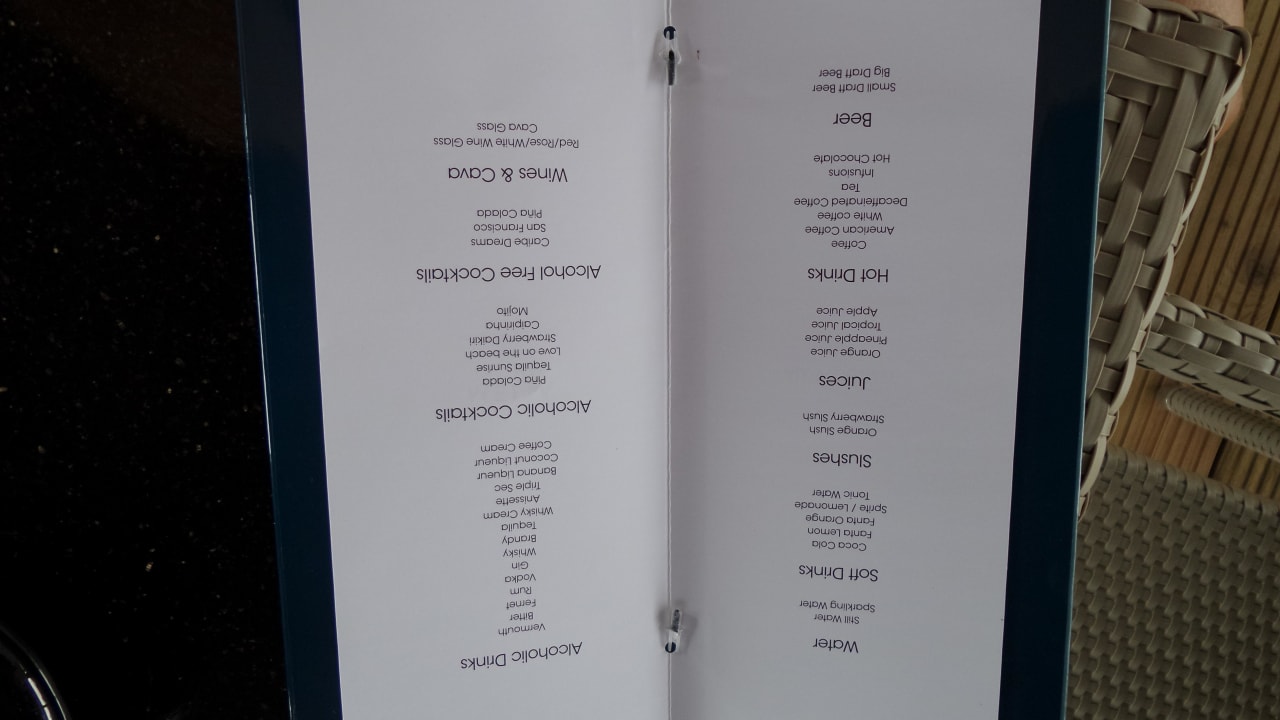 Die Getränkekarte Meliá Dunas Beach Resort & Spa