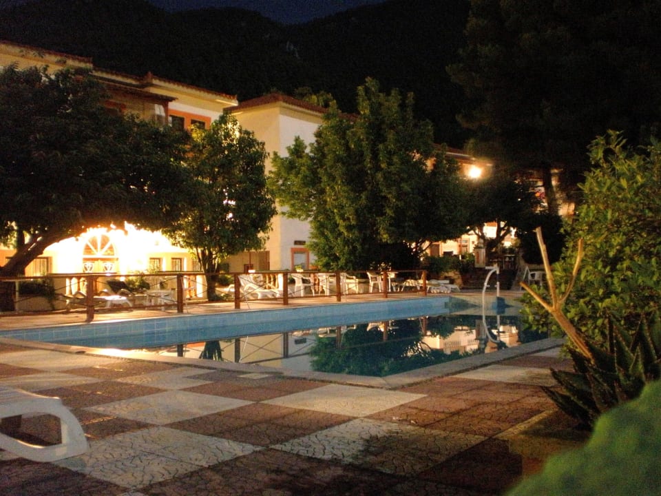 Skopelos-Elios Holidays Hotel - pool area at night Elios Holidays Hotel