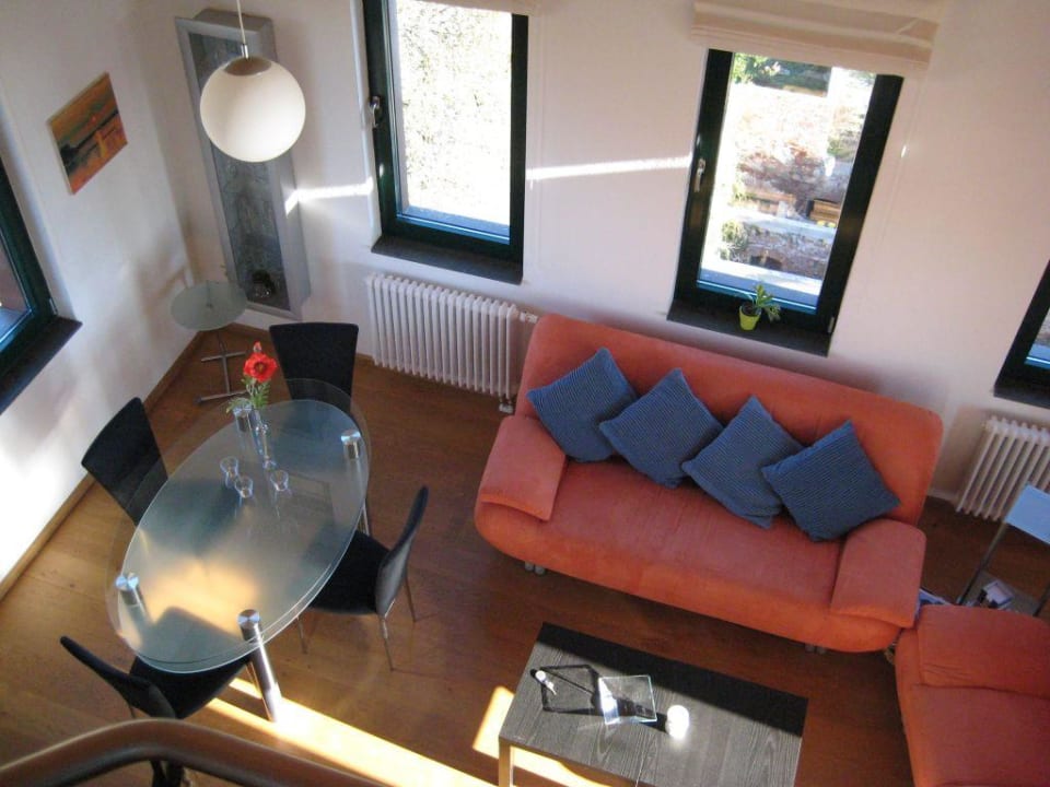 Wohnraum von oben Gästeapartment auf dem Fürstenwall