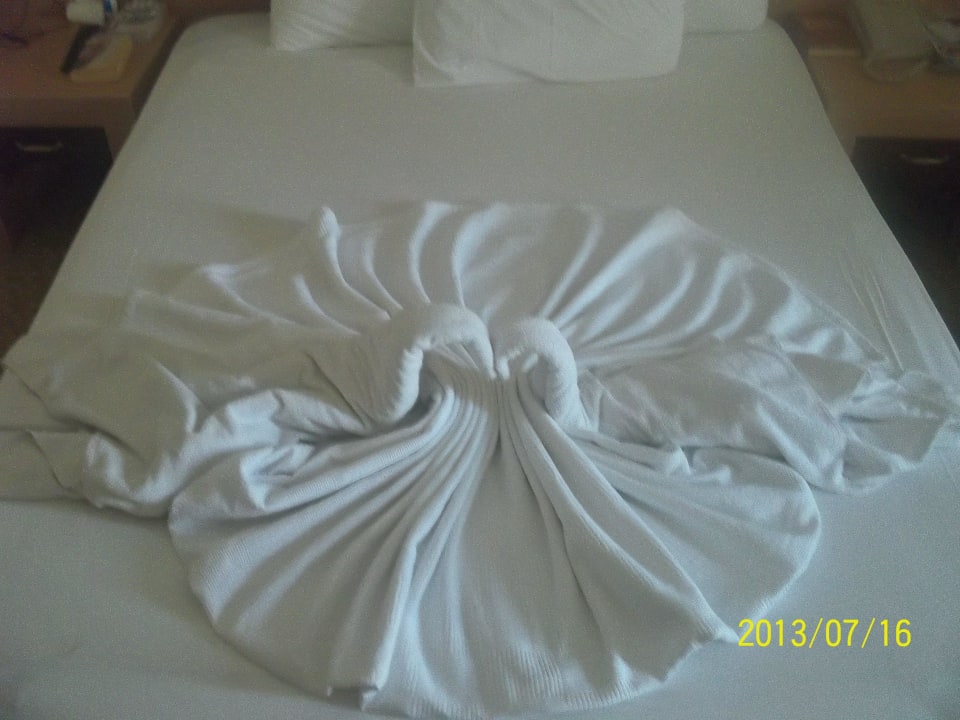 Our towels  folded by cleaning staff Telatiye Resort