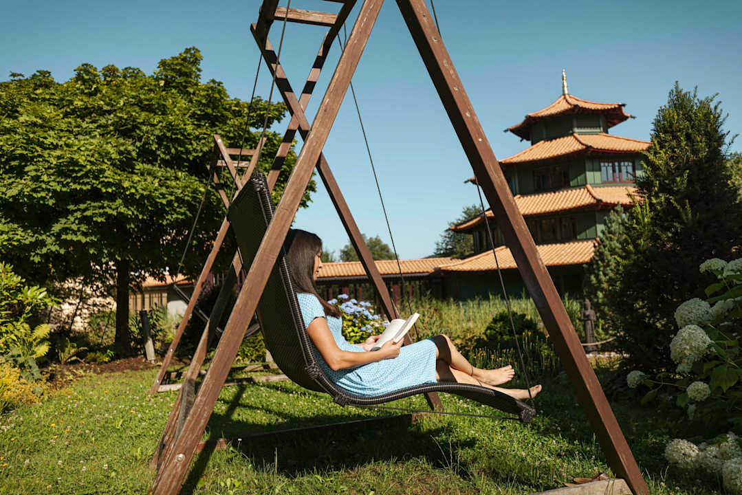 Gartenanlage Spirit & SPA Hotel Birkenhof am Elfenhain