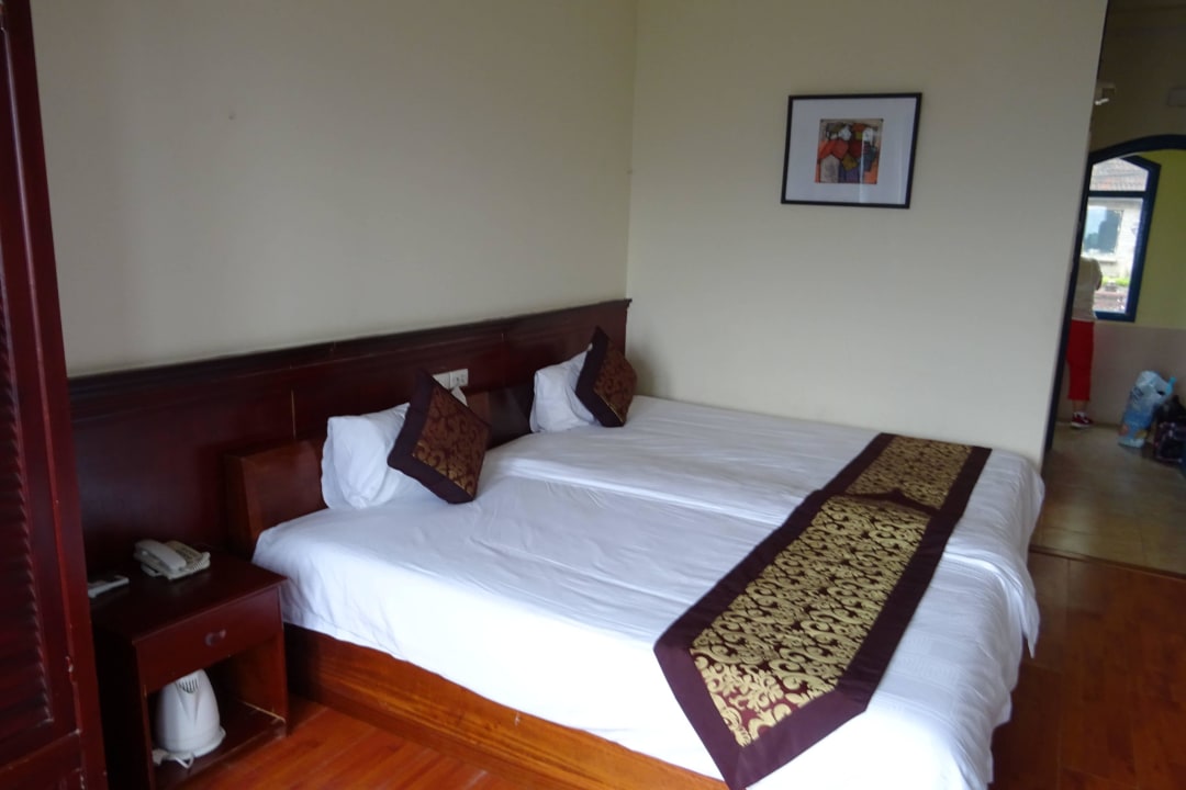 Großes Bett im Zimmer 313 Nebengebäude Hotel Bamboo Sapa