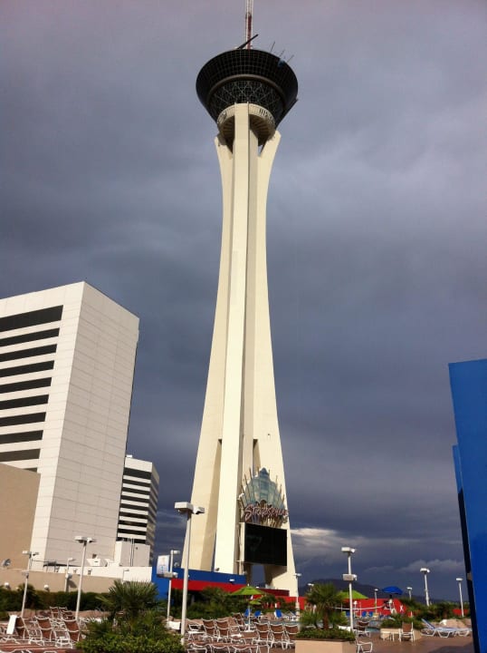 Pool view on a rainy day The STRAT Hotel, Casino and SkyPod