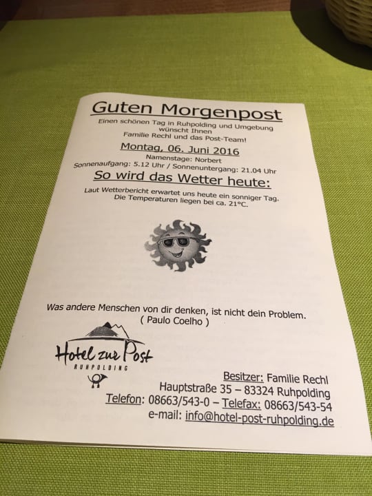 Frühstücks-Info Zur Post