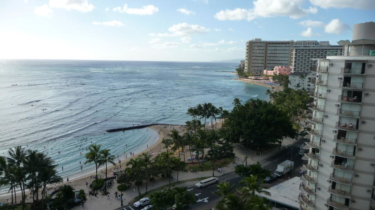 Ausicht vom Balkon Alohilani Resort Waikiki Beach