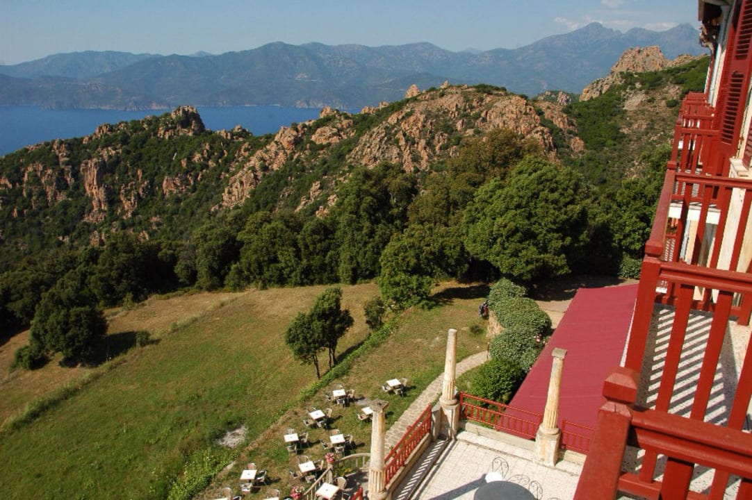 Blick vom Balkon Hotel Les Roches Rouges