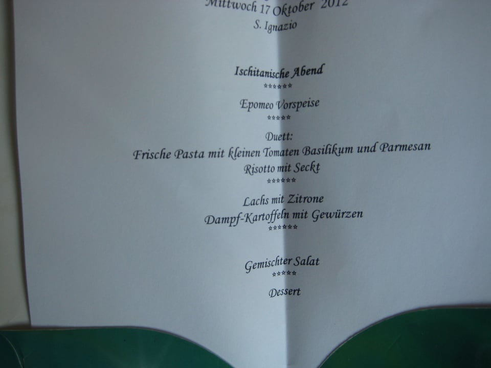 Speisekarte Poggio Aragosta