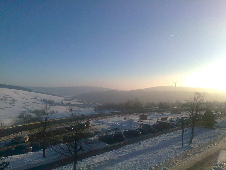 Zimmerausblick am Morgen 2 Elldus Resort - Familotel Erzgebirge