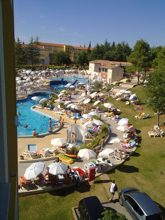 Sicht vom Zimmer zum Pool Hotel Garden Istra Plava Laguna