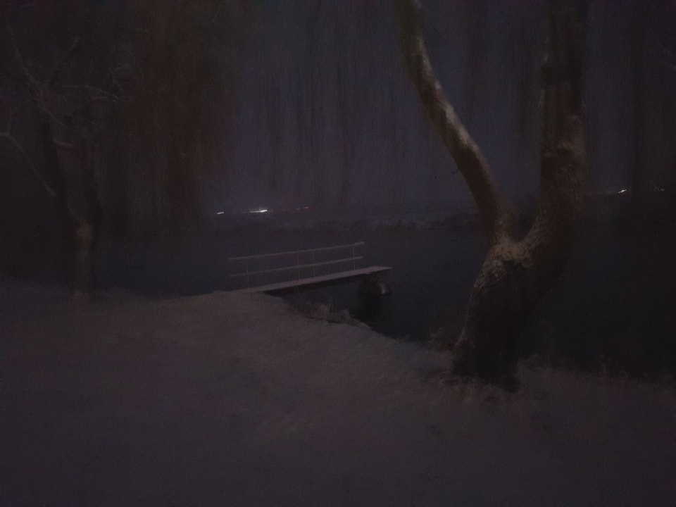 Steg in dunkler Nacht Urlaub am Regen - Ferienhof Dirnberger