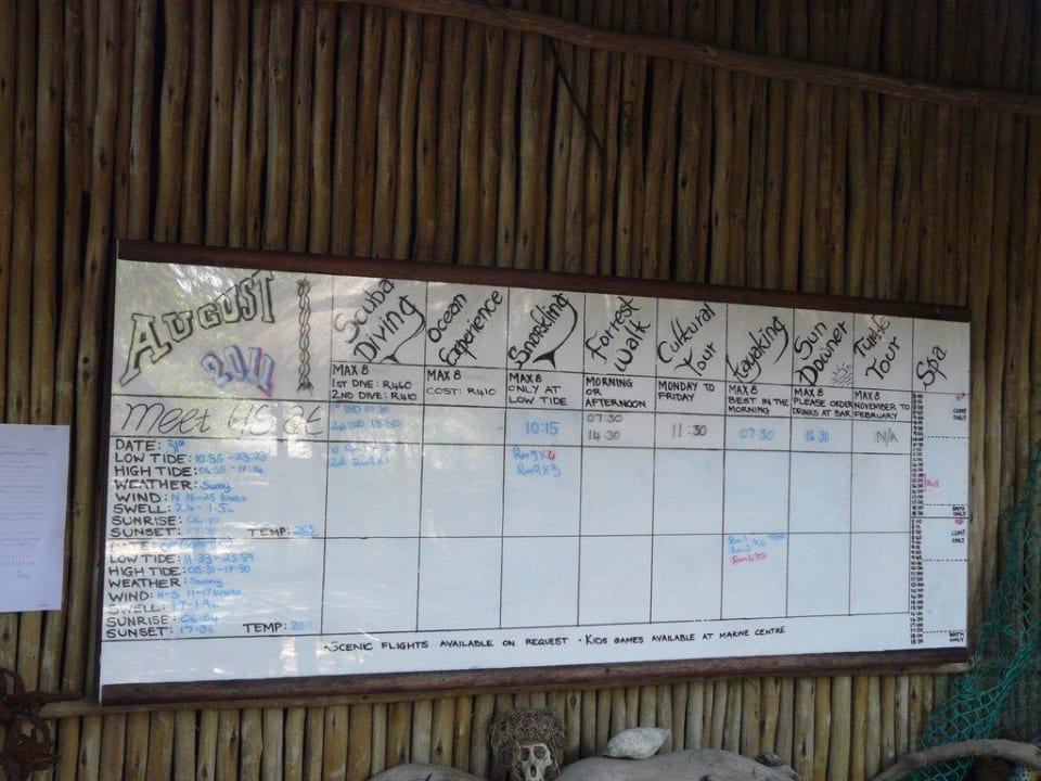 Activityboard Hotel Thonga Beach Lodge