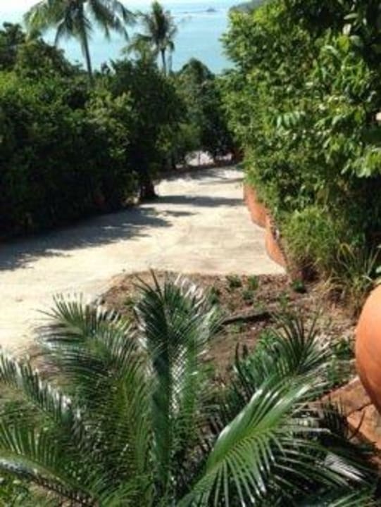 Der Weg von unserer Villa zum Restaurant Santhiya Koh Phangan Resort & Spa