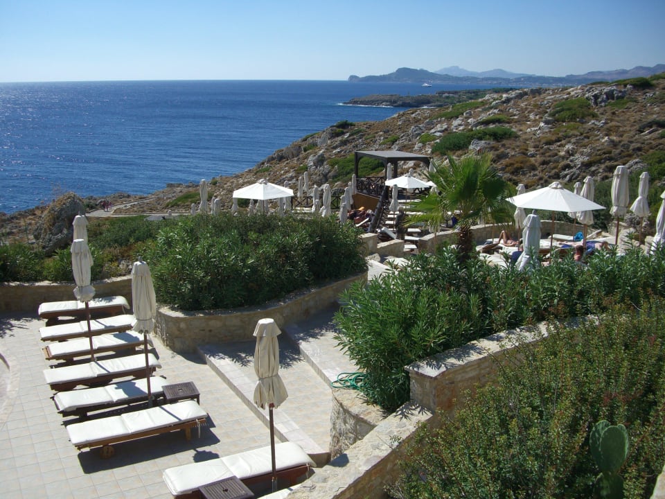 Blick vom Restaurant auf das Meer Hotel Kalithea Horizon Royal