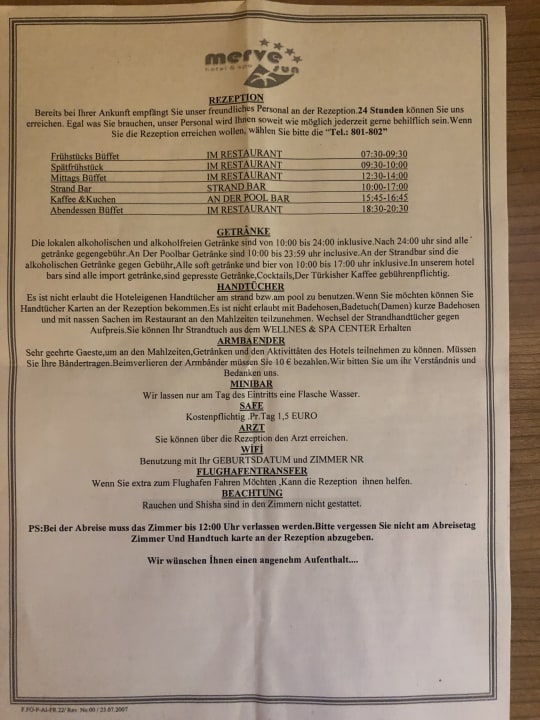 Sonstiges Merve Sun Hotel & Spa