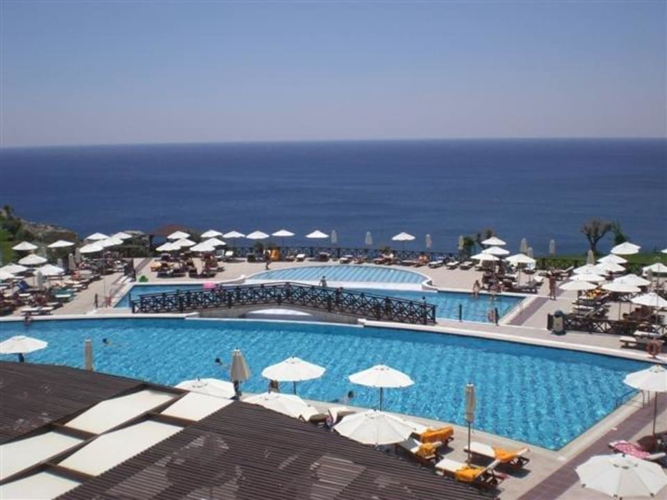 Ausblick von unserem Balkon Hotel Kalithea Horizon Royal