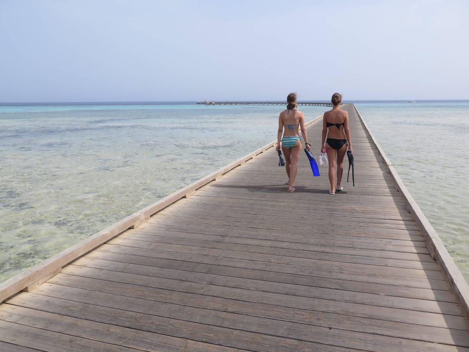 Wanderung auf dem ca. 200 mtr. langen Steg  Hotel Sheraton Soma Bay Resort