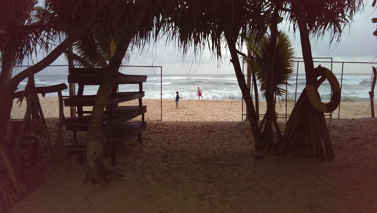 Ausblick vom Garten auf den Strand Hotel Haus am Meer Wilde Ananas