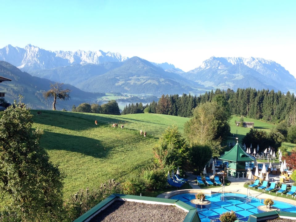 Ausblick zum Kaisergebirge Wohlfühlresort Peternhof
