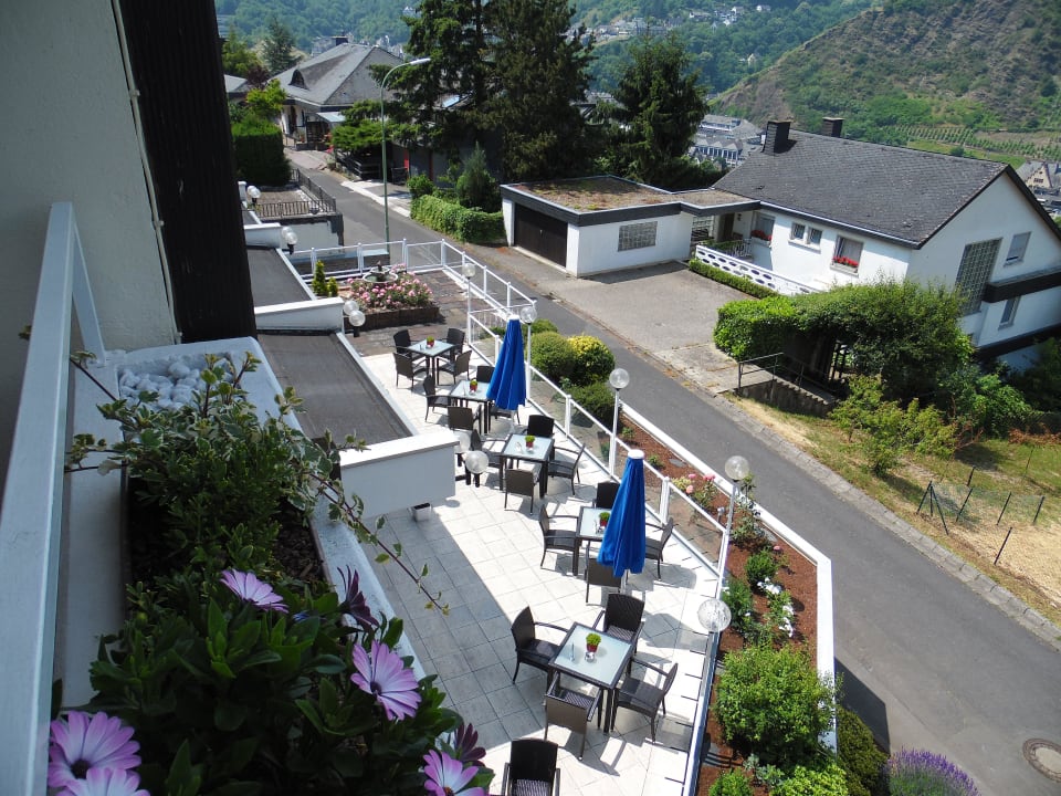 Blick auf die Aussenterrasse Hotel Hegenbarth´s