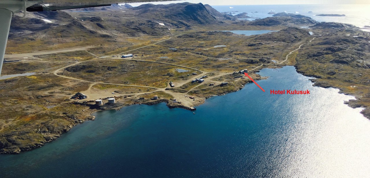 View from the air Hotel Kulusuk