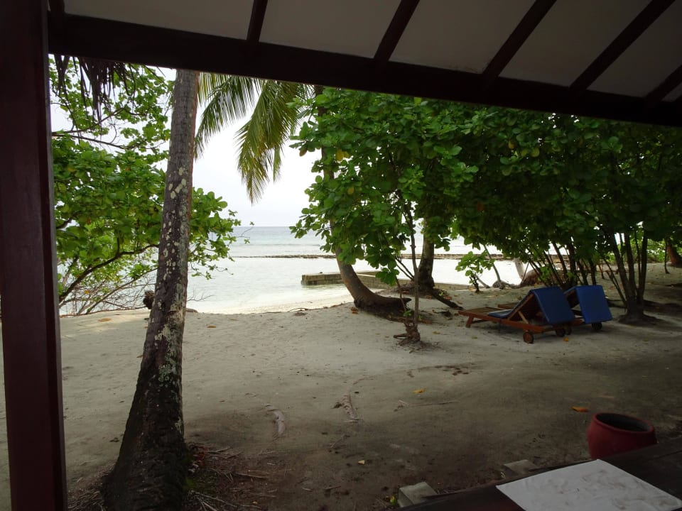 Blick von Zimmer 123 zum Meer Filitheyo Island Resort